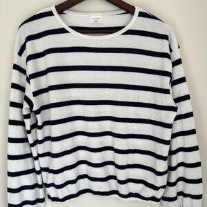 Abercrombie Kids Girls Blue & White Waffle Long Sleeve Shirt